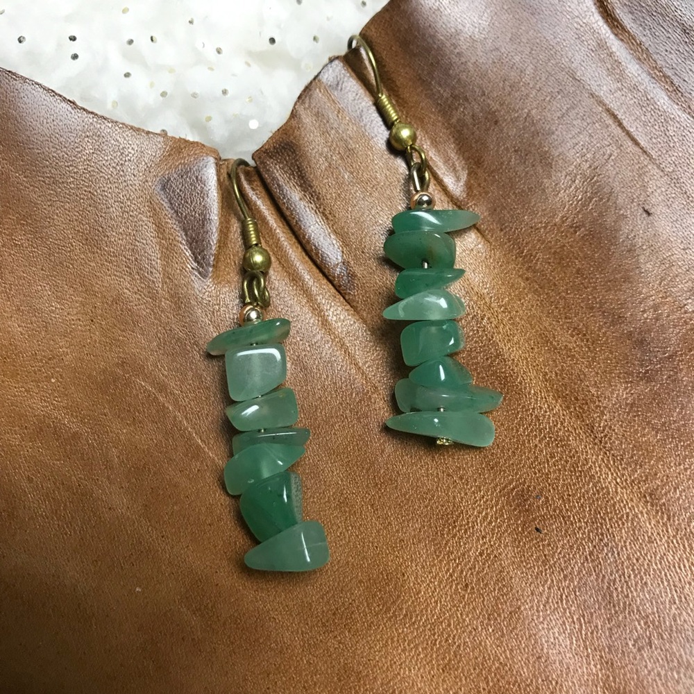 Stacked Jade Pebble Bead Earrings